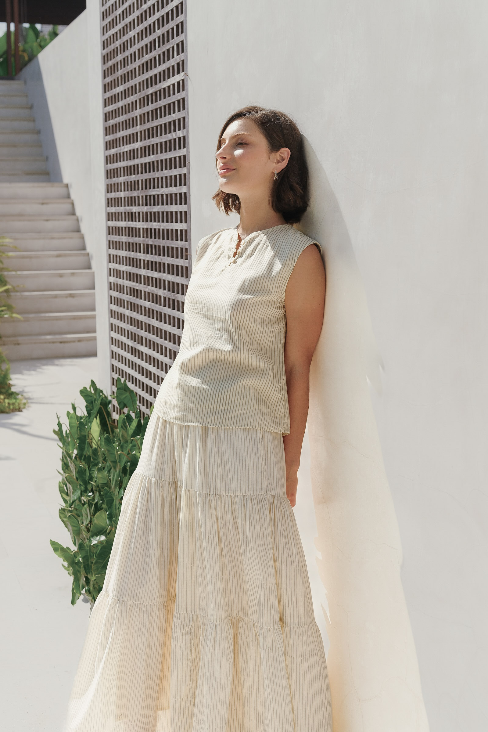 Elowen Top in Ash Stripes