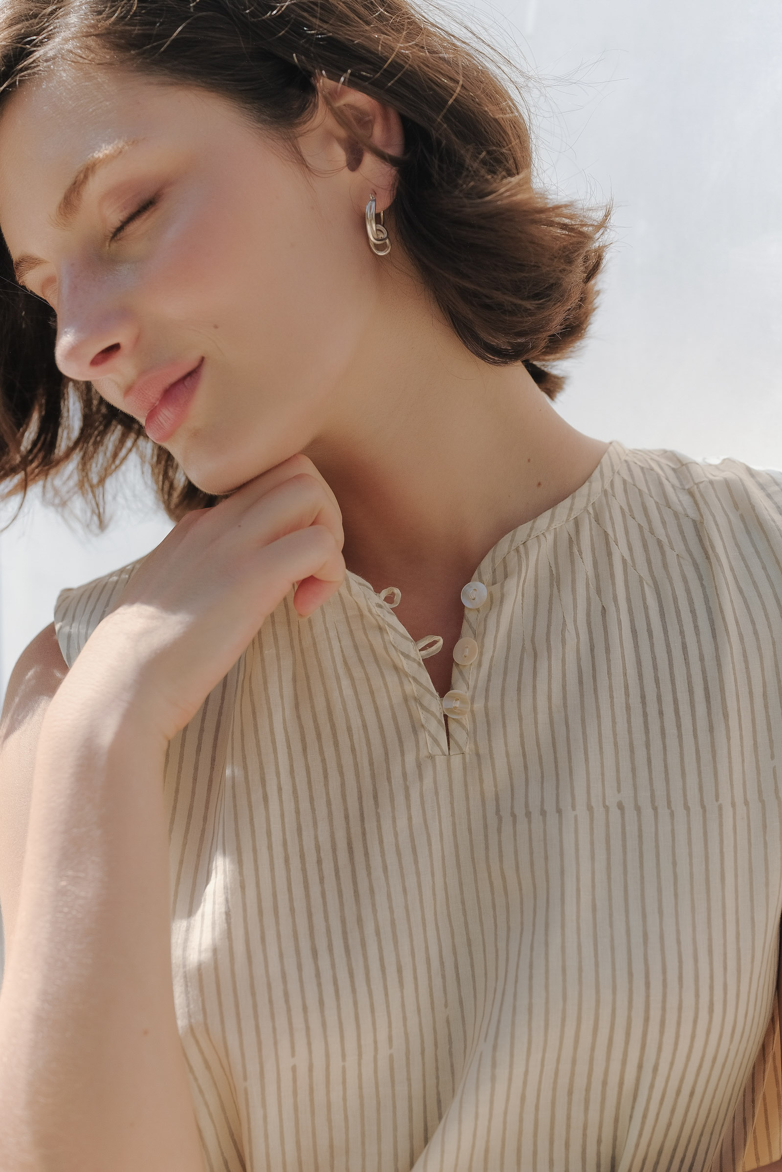 Elowen Top in Ash Stripes